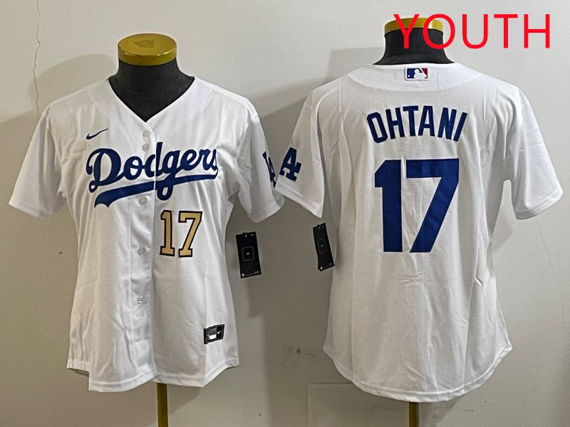 Youth Los Angeles Dodgers #17 Ohtani White Game 2025 Nike MLB Jersey style 3189->youth mlb jersey->Youth Jersey